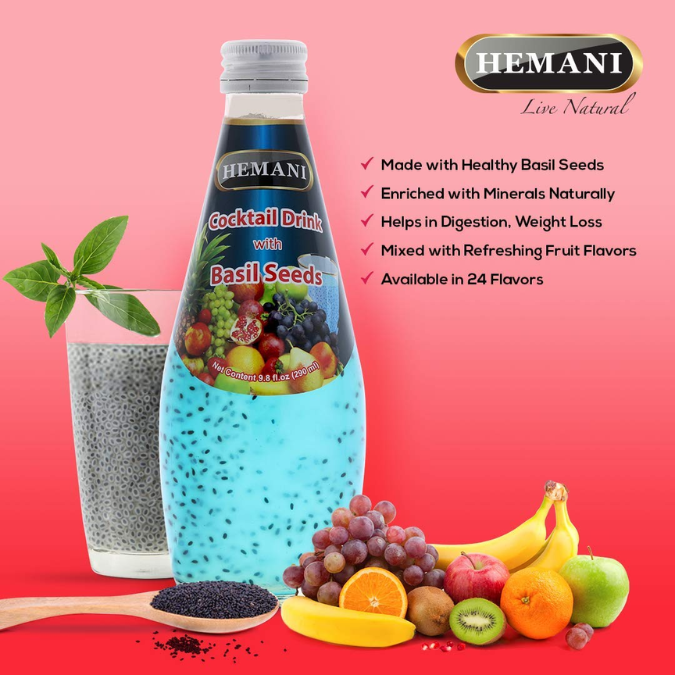 Basil Seed Drink With Cocktail 290ml - Hemani